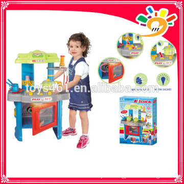 Plastic kitchen table cooking set for kids with light and music